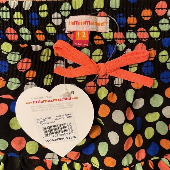 LITTLE MISS MATCHED Girls flouncy, polka dot mini skirt size 12 - Picture 2 of 5